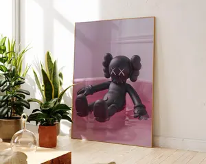  Kaws wall art, Hypebeast, Kaws gift, Pink Kaws, High Quality Paper Print, No Frame