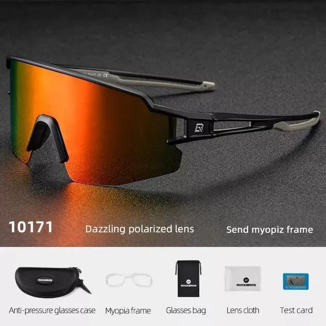 ROCKBROS Windproof Polarized Cycling Glasses - UV400 Anti-Glare ColorReal Film Lenses, Bike Shades, Men's Unisex Cycling Gear Built for Driving, Fishing