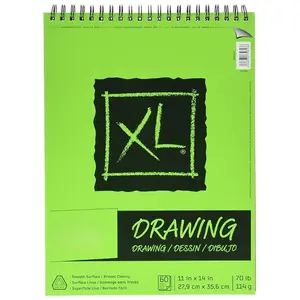XL Series Drawing Paper, Wirebound Pad, 11x14 inches, 60 Sheets (70lb/114g) - Artist Paper for Adults and Students - Charcoal, Colored Pencil, Ink, Pastel, Marker