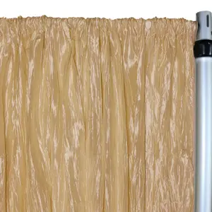Crinkle Taffeta Drape/Backdrop 14 ft x 97 inches Gold