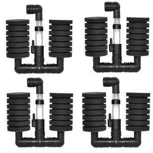 Aqua Dream XY-2831 4 PCS Bio Sponge Filter for Betta Fry Shrimp Aquarium Efficient Biological Filtration 5"L x 1.8"W x 5.5" H