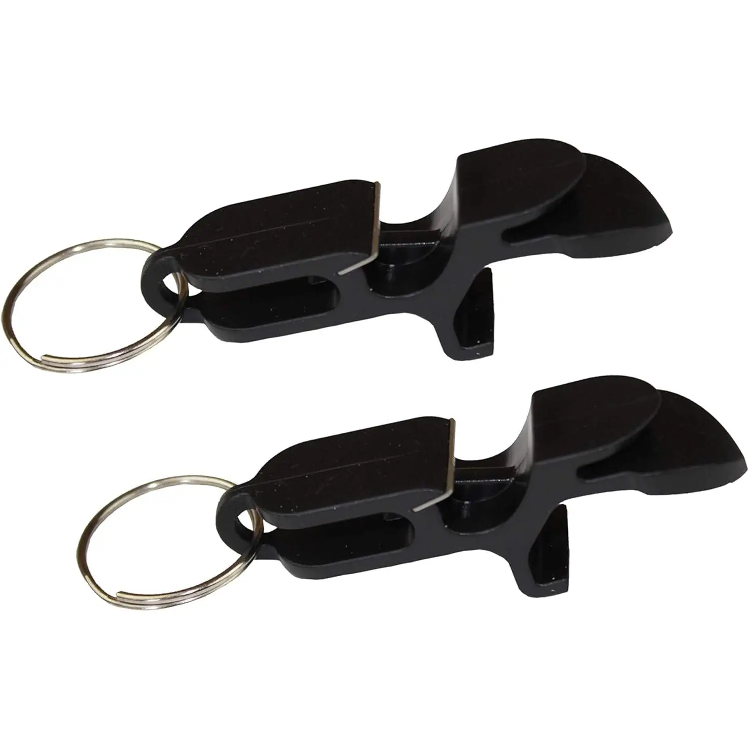 Ultra-Hard Plastic Bottle Opener Multi-Tool - 2-Pack - Black - Shotgunning Tool for Parties, Favors, Bar Utensils, Drinking Accessories, Two-Pack