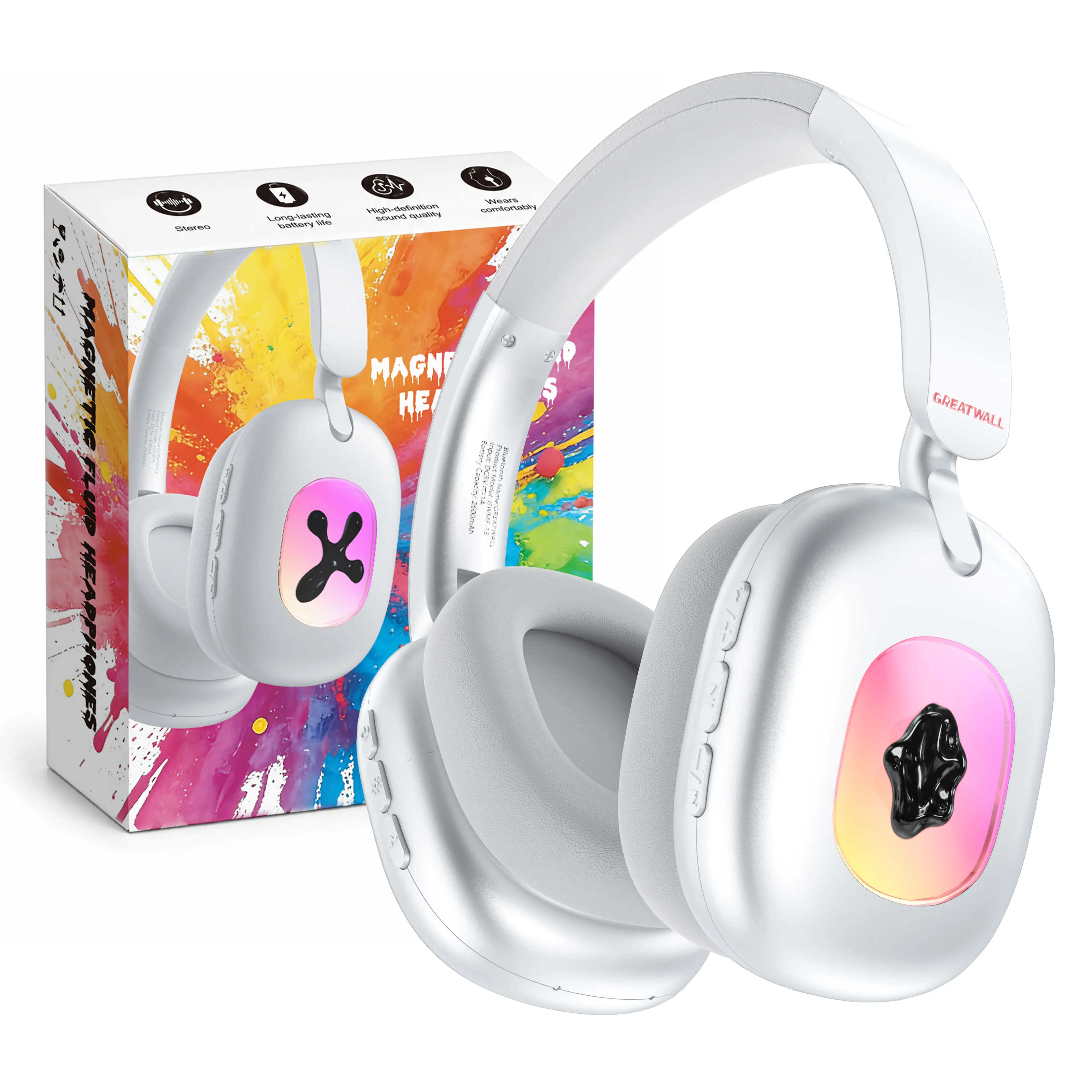 Ferrofluid Headphones RGB Music Reactive Over Ear Bluetooth Headphones – Sound You Can See
