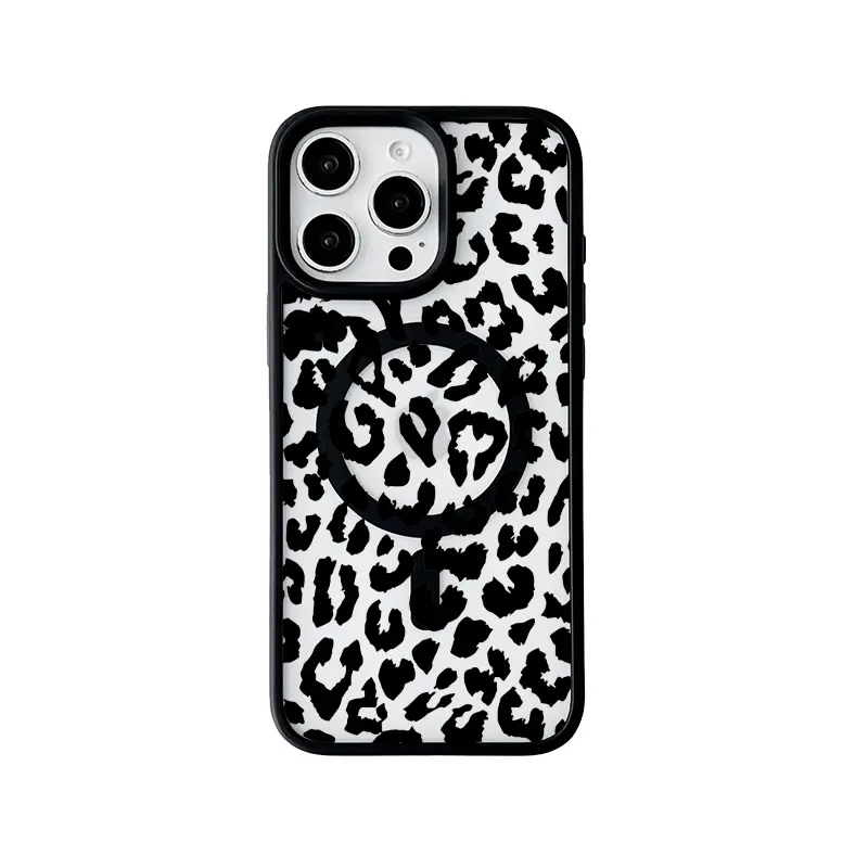 Leopard Print Flip Cellphone Case - Shockproof, Anti-Fingerprint Cover for iPhone Series, Handheld Smartphone Devices Protection