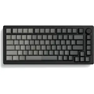Double Shot PBT keycap set,Shine Through keycaps 75 percent, Cherry Profile custom Key caps,Gradient Dark Grey,Side Printed Keyboard caps for Mechanical Gaming Keyboards(121key,only keycaps)