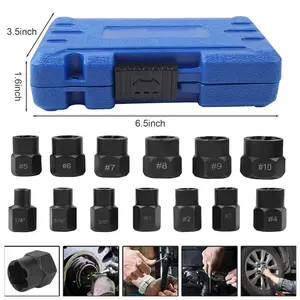 13-Piece Impact Grade CR-V Steel Multi-Size Bolt & Nut Remover Set, Rusted & Stripped Bolt Removal Tool Kit with Tightening Grip, Heavy-Duty Lug Nut Extraction Socket Set with Storage Case for Car Auto Repair