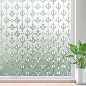 Privacy Window Film Non Adhesive Frosted Glass Sun Blocking Self Static Cling Decorative for Home Kitchen Living Room, Removable and Reusable, 17.5 x 78.7 inches