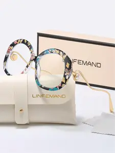 Colorblock Elegant Fashion Eyeglasses, Trendy Casual Eyeglasses for Women & Men, Fashion Eyeglasses for Work, Daily Clothing Decor, Perfect for Student Daily Use, Bluelight Fashion Glasses