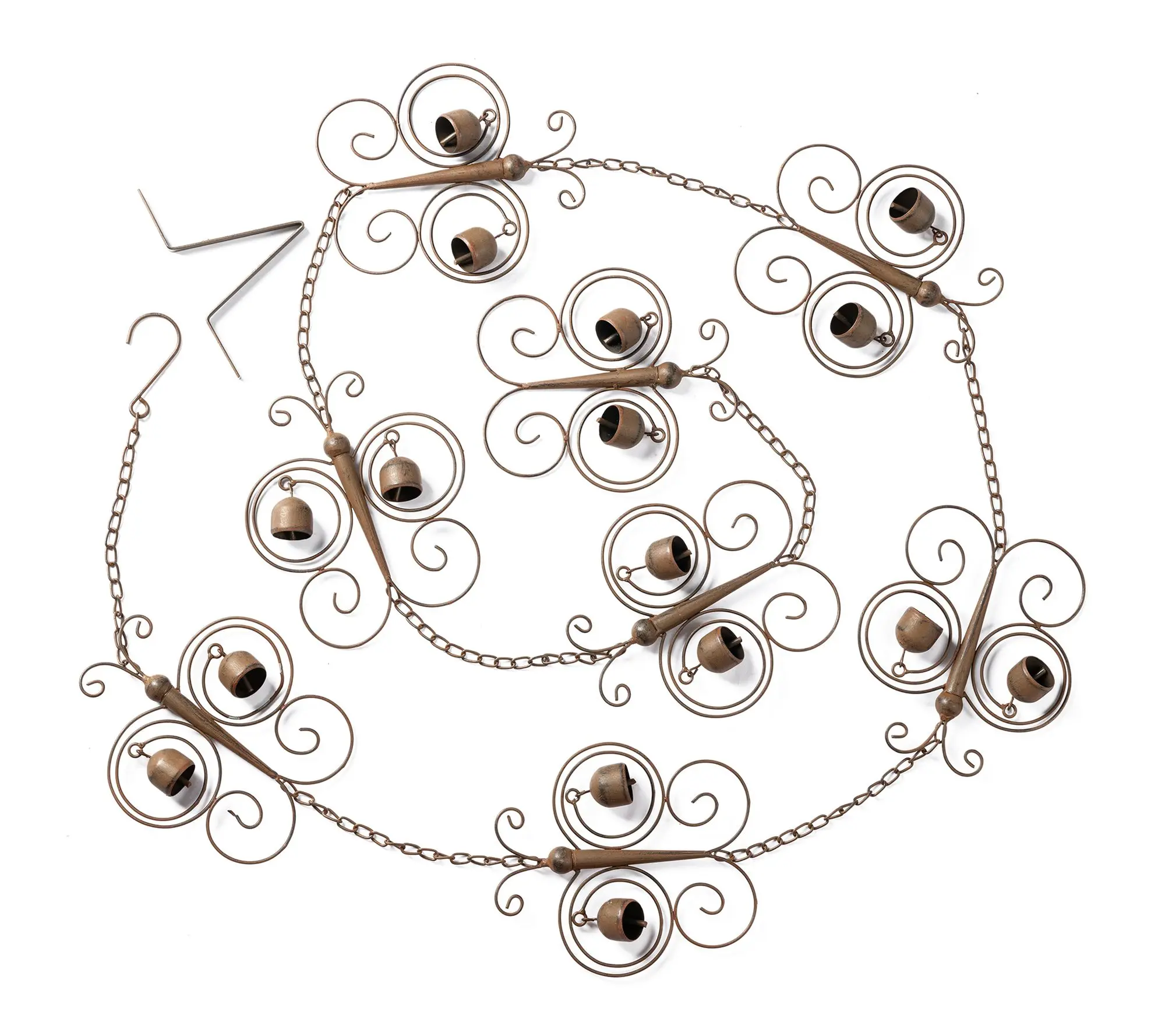 Glitzhome 8.5ft 8-Piece Faux Copper Butterfly Rain Chain
