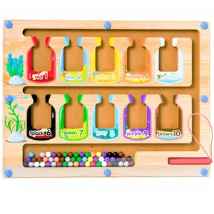 Magnetic Color & Number Maze Wooden Learning Board for Kids | Montessori Toy for Fine Motor Skills, Hand-Eye Coordination & Early Education Ages 3+