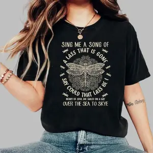Outlander TShirt Sing Me A Song Dragonfly Celtic Design Outlander Women's Cotton Tshirt Gift For Outlander Fans Birthday Gift For Her Pullover Tee