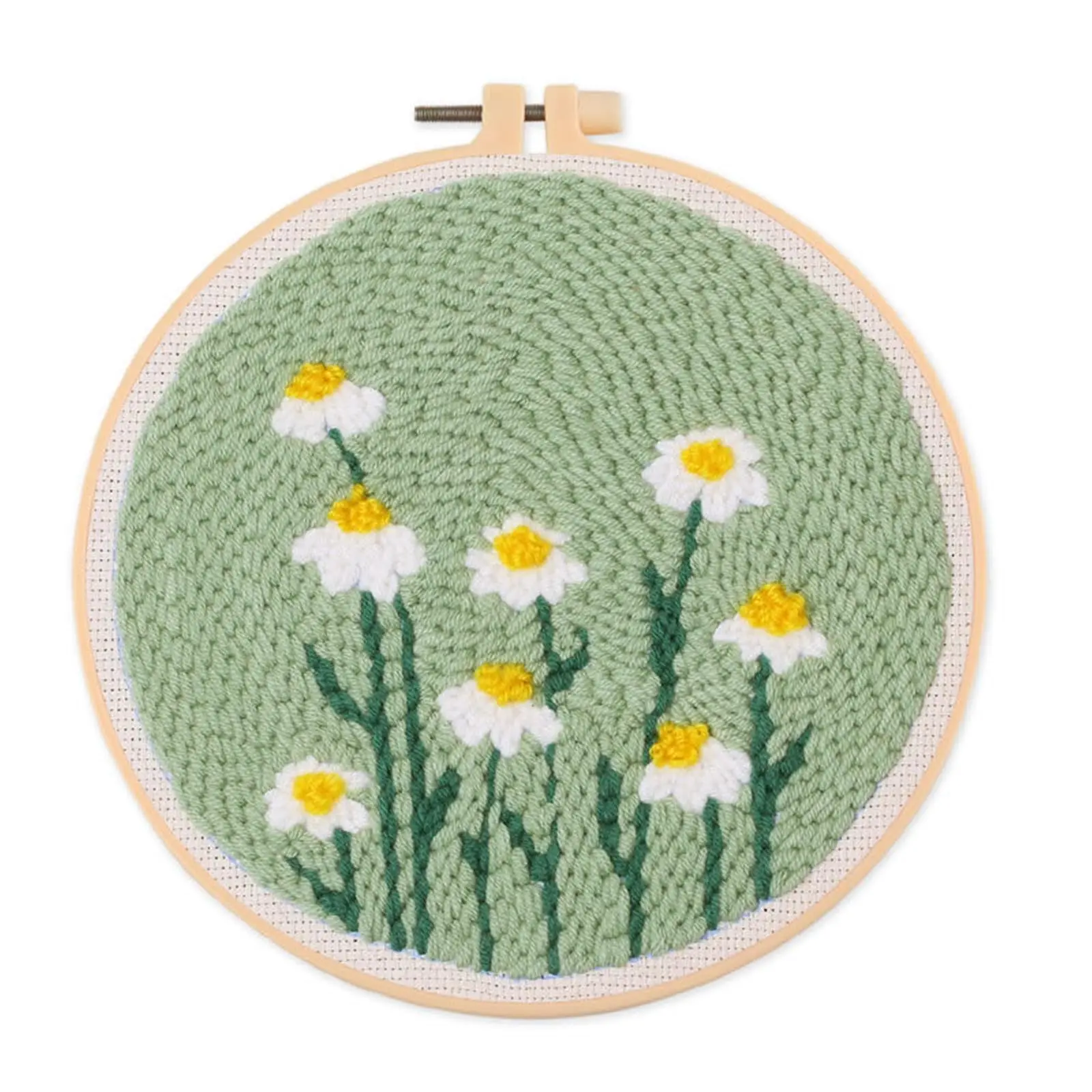 GARVEE Needle Punch Embroidery Starter Kit with Patterned Fabric, Threads, and Hoops – Perfect Craft Kit for Needle Punch Enthusiasts and a Thoughtful Gift
