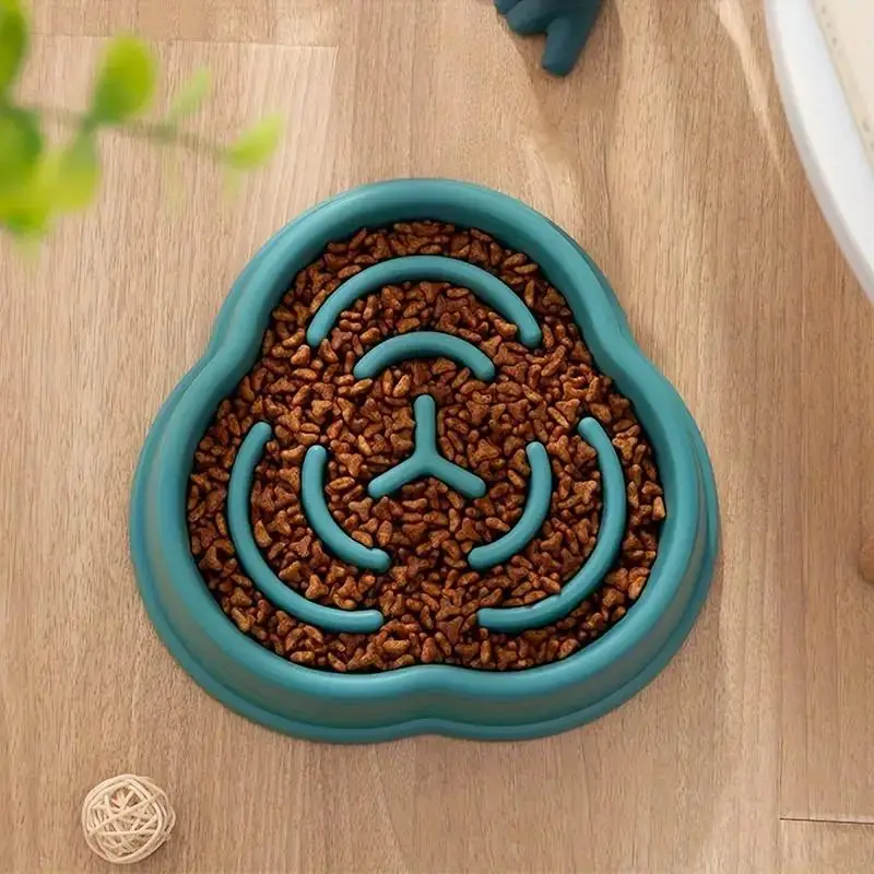 1 Count Slow Feeder Dog Bowl, Anti-Slip Slow Feeder Bowls for Pets Dogs Cats, Anxiety Relief Slow Food Feeding Bowl to Prevent Choking, Slow Feeder Ca