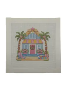 Lizzy Claire's Happy Neighborhood Beach House Needlepoint Canvas