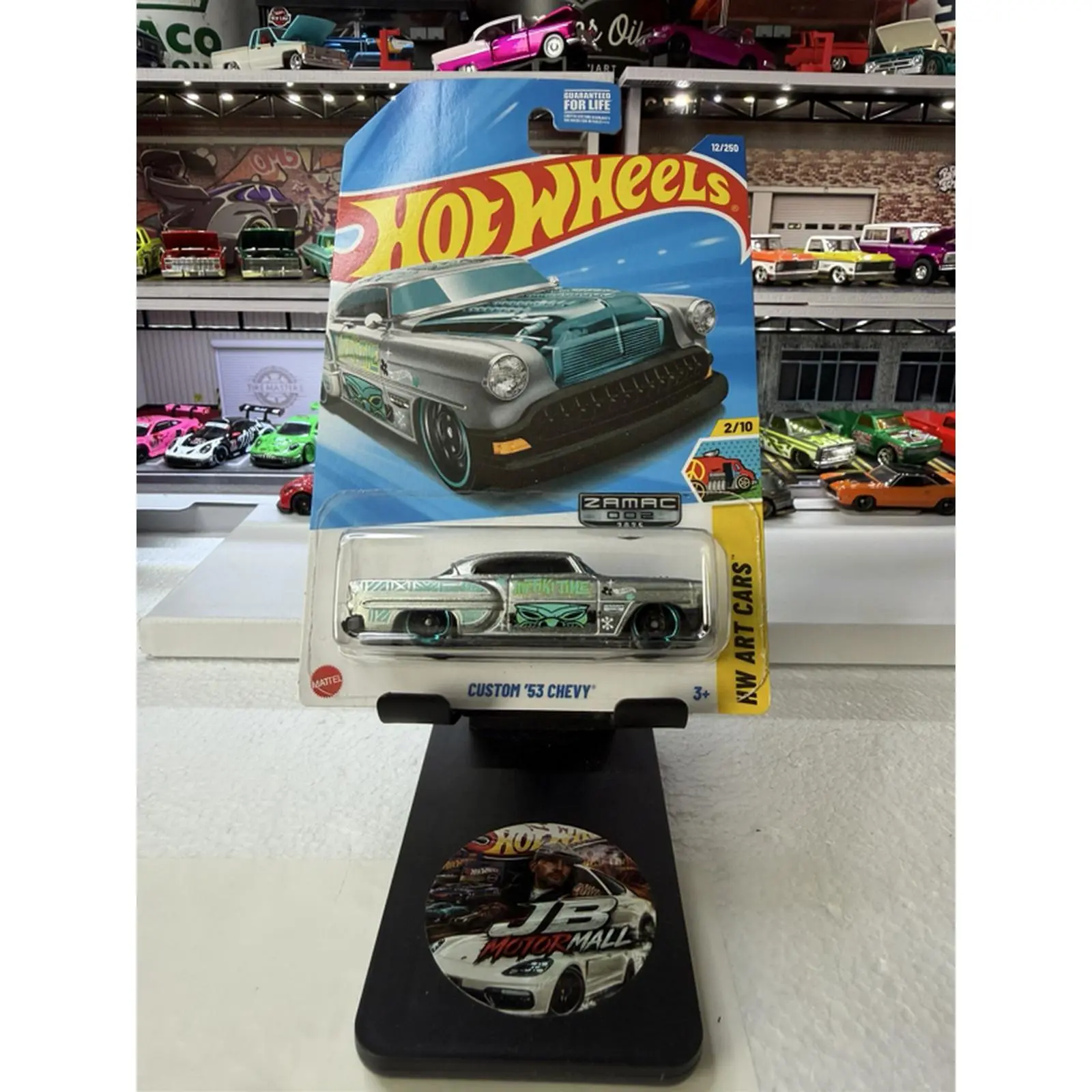 Hot Wheels Custom '53 Chevy 1/64 Scale Diecast Model Car with KW Art Cars Design and Zamac Detailing