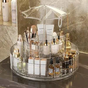 Cosmetic Organizer Box, Plastic Acrylic Transparent Desktop Shelf, No Installation Needed, Integrated Design, Ideal for Makeup Storage