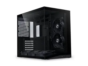LIAN LI O11D MINI V2 Flow | Compact ATX Mid-Tower Airflow Computer Case | Panoramic View | High-Performance Airflow | Includes 5 x 120mm Reverse Blade Fans | Cable Management | Black  (O11DMIV2FX)