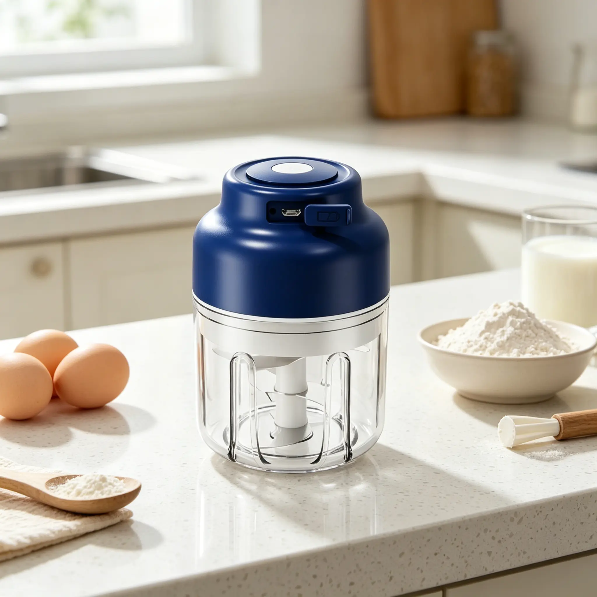 Mini USB Rechargeable Food Chopper – Portable Electric Meat Grinder & Garlic Masher for Meat, Veggies, Onion, Ginger & Chili, Cordless Kitchen Gadget