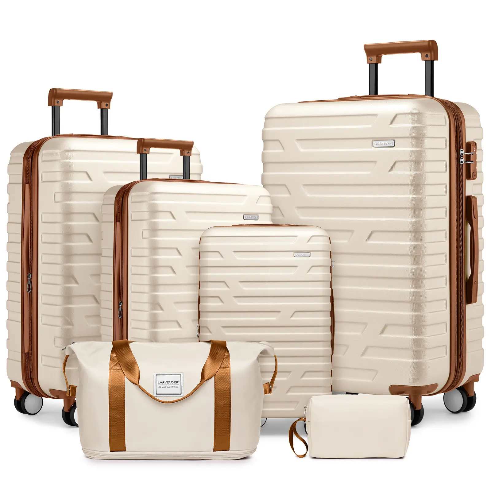 6-piece luggage set with luggage bag, hard expandable luggage compartment, TSA lock with rotating wheels, super smooth zipper, long and short distance travel artifact