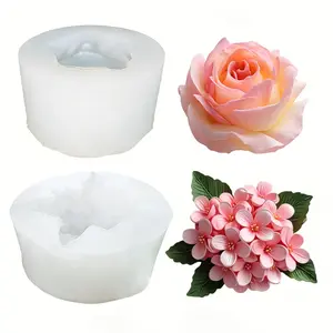 2-pack 3D rose lilac silicone mold, suitable for DIY resin crafts, aromatherapy candles, handmade soap, jewelry making, plaster, clay and home decoration, ideal for romantic occasions such as Valentine's Day, weddings, etc