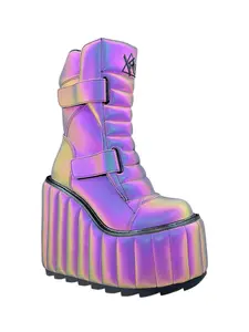 DUNE MOTO LO - Reflective Padded Boot for Women with High Heel and Comfortable Fit