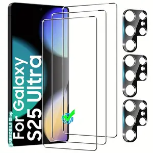 Compatible withGalaxy S25 UltraTempered GlassProtective FilmandCamera Lens Protector, , 2.5D Arc Edge, HD Clear, Shock Resistant, Simple Apply, , Bubble Free, Samsung Galaxy S26/S26 Plus/S26 Ultra/S25 Ultra...