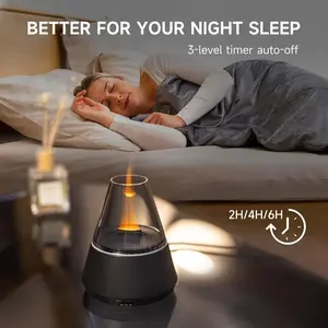 A9 Flame Essential Oil Diffuser Aromatherapy Machine, Aromatherapy Diffusers, Seven-Color Gradient Lights, Humidifier Mist Maker, Timer Setting, Auto Shut-Off Protection, Aroma Diffuser Humidifiers