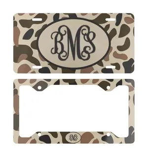 Old School Camo Personalized License Plate, Custom Car Tag, License Plate Frame, Monogram License Plate