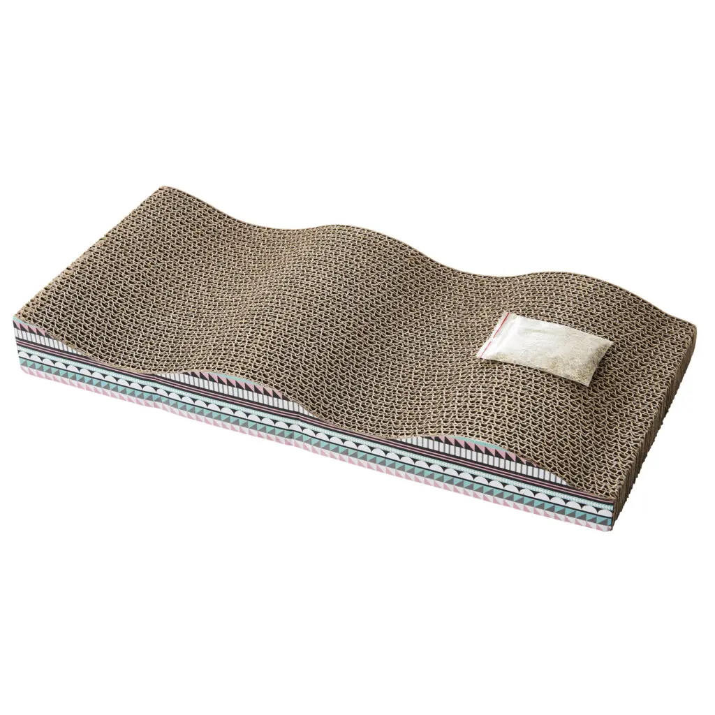 Ethical Pet Corrugated Cardboard Wave-Shape Cat Scratcher (17 in., Model 077471) - Quality Pet Scratching Pad for Healthy Claw Maintenance