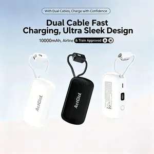 ACTCICL 10000mAh Mini Portable Power Bank 22.5W Fast Charging Portable Charger USB C In & Out PD 3.0 QC 4.0 LED Display Compatible with iPhone 17 16 15 14 13 12 11 6Pro Samsung Google LG iPad Tablet