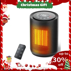 R.W.FLAME Space Heater for Indoor Use, Portable Electric Heater with Remote, Thermostat, Child Lock, Digital Display, 24H Timer, 4 Modes, 1500W PTC Fast Heating Ceramic for Office Bedroom