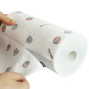 100 Sheets Disposable Lazy Kitchen Rags, Washable Absorbent Wet Dry Cleaning Cloths, Non-Stick Oil Dish Towels Wiping Cloth for Household Cleaning
