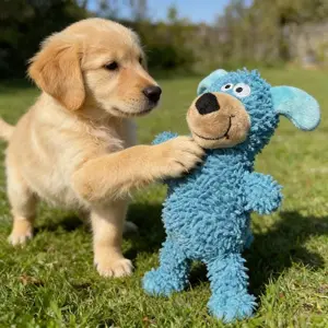 Stop letting your dog chew on the sofa! This blue plush, squeaky toy is durable, wear-resistant, and can even be used as a teething toy!
