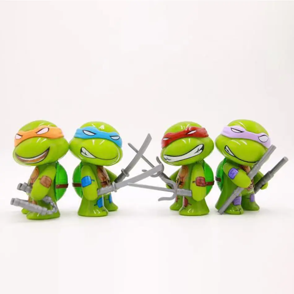 2024 new 4pcs ninja Turtle TMNT figure with movable joints Birthday for Kids Children Christmas Teen Titans Collectables Realistic Multi Jointed