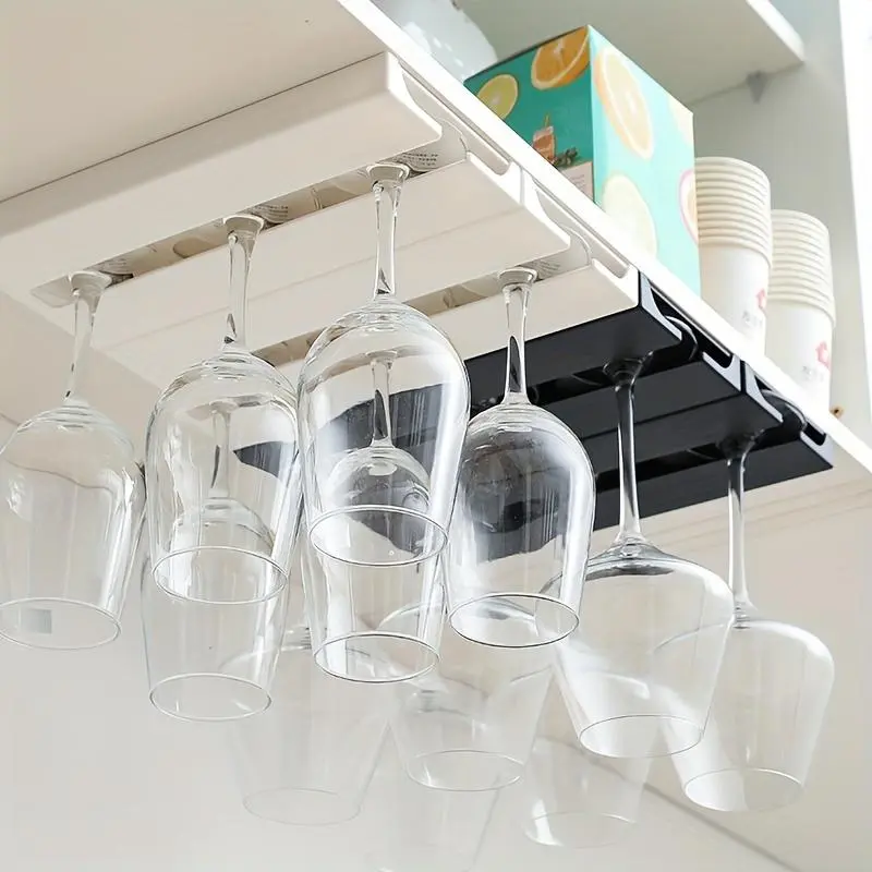 Creative Wine Glass Holder for Home Use, Plastic Hangable Hanging Wine Glass Rack for Cabinets, Upside Down Glass Storage Kitchen Utensils Tool, Glassware Organizer, Beverage Organizer