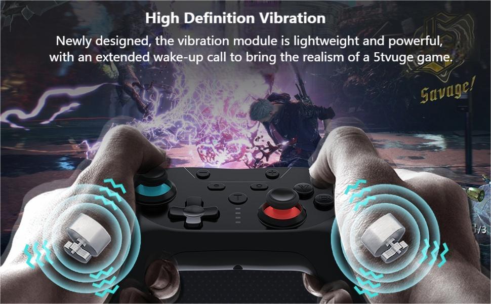 Matbip Wireless Controller for Switch/Switch Lite/Switch OLED/Switch 2, Wireless controller with 2 back buttons, 3-level TURBO adjustable(blue&red)