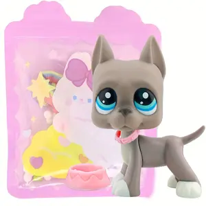 Lps Great Dane Collectible Doll, Blue Different Eyes, Mini Pet Shop Rare Figure with Accessories, Birthday Christmas Halloween Gift
