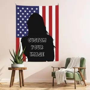 Tapestry  Custom Tapestry Personalize Add Your Image/Text Flag Banner Customized American Flag Poster for Decorate Clubs Bars Concerts University Dormitories Bedrooms Living Rooms . Multiple sizes are available for selection. Wall Decoratio