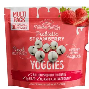 Probiotic Strawberry Yoggies 0.7 oz 30-count with 2 Billion Probiotic Cultures & 3g Fiber per Serving