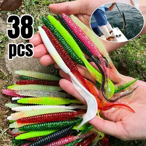 38pcs Lure Threaded Bait Set Fishing Lures Suitable for Bass, Whitefish, Snapper, Tailing Fish, Golden Bass, Tuna, Salmon, and Other Fish Species