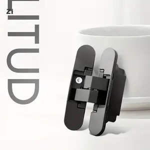 Invisible Hinges Hidden Door Hinges Heavy Duty Hidden Hinges Up To 132 Lbs 3-D Adjustable-Black/Silvery - 2PCS