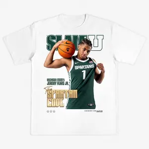 SLAM Cover T-Shirt, Jerremy Fears Jr Basketball Tee, Michigan Hoops Graphic Top