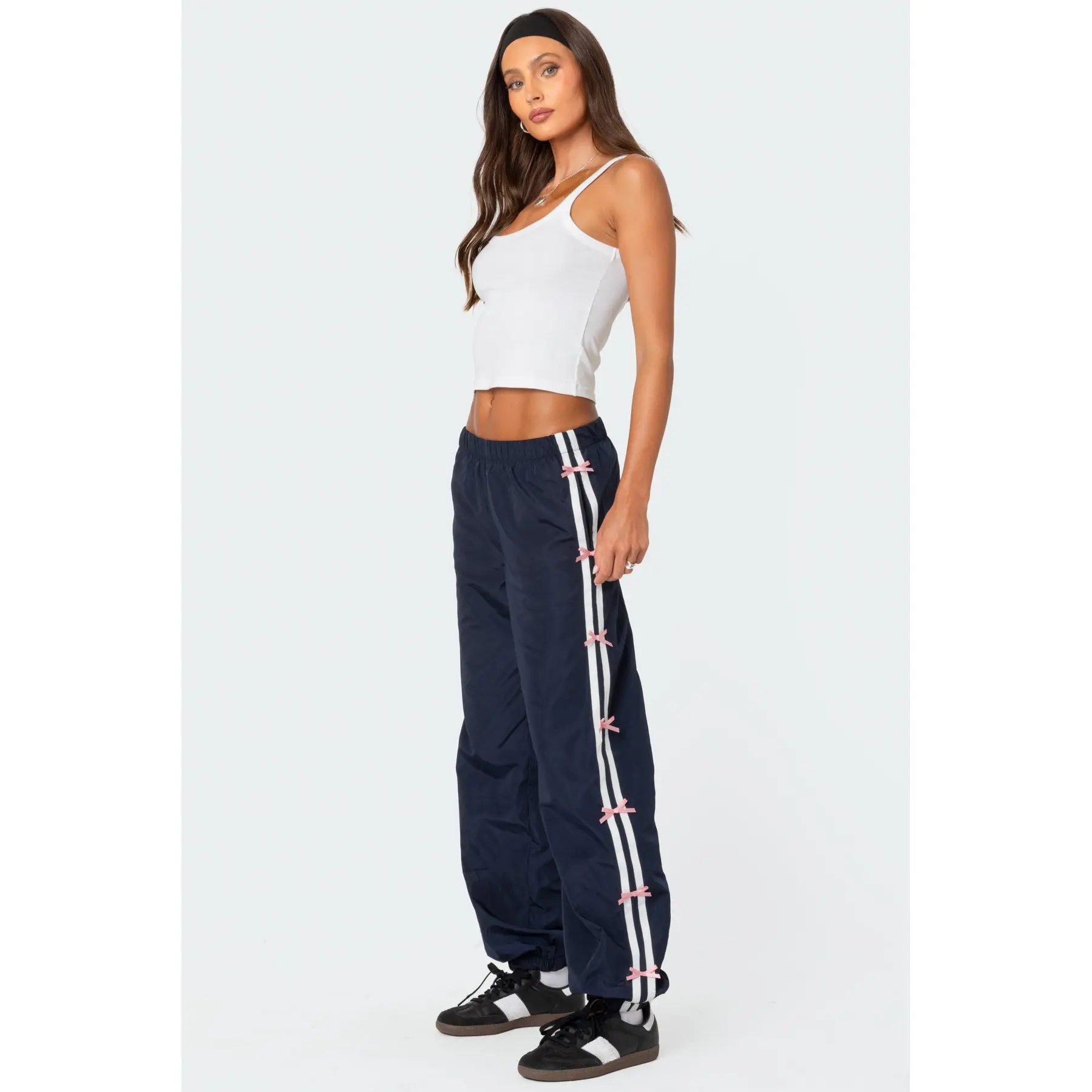 Bow Stripe Nylon Track Pants