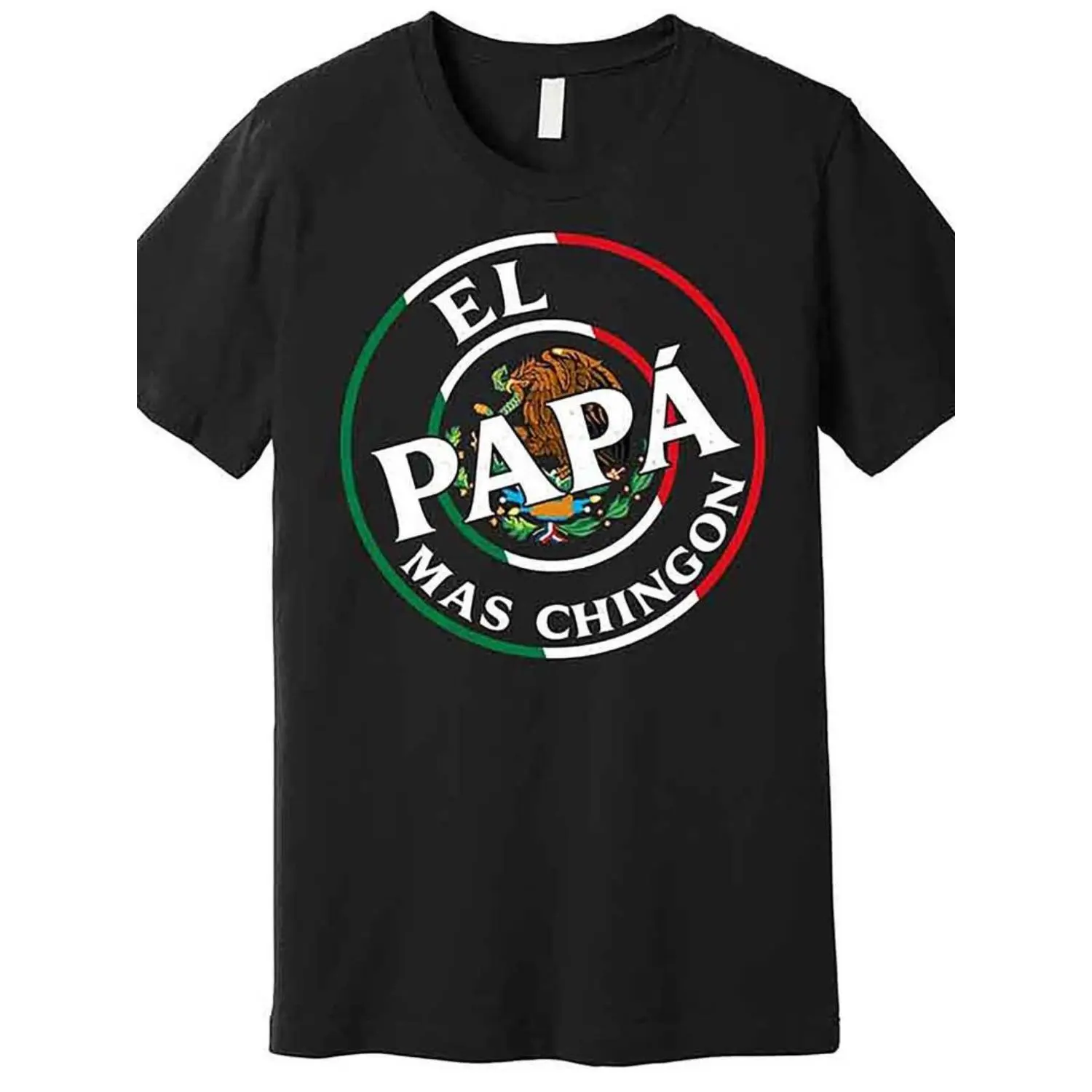 Men's Fitted Graphic T-Shirt - "El Papa Mas Chingon" Papa Slogan Print, Short-Sleeve Casual Crew Neck Sports & Outdoor Top for Father's Day, Casual Top, Round Neck, Machine Wash, Sporty Chic
