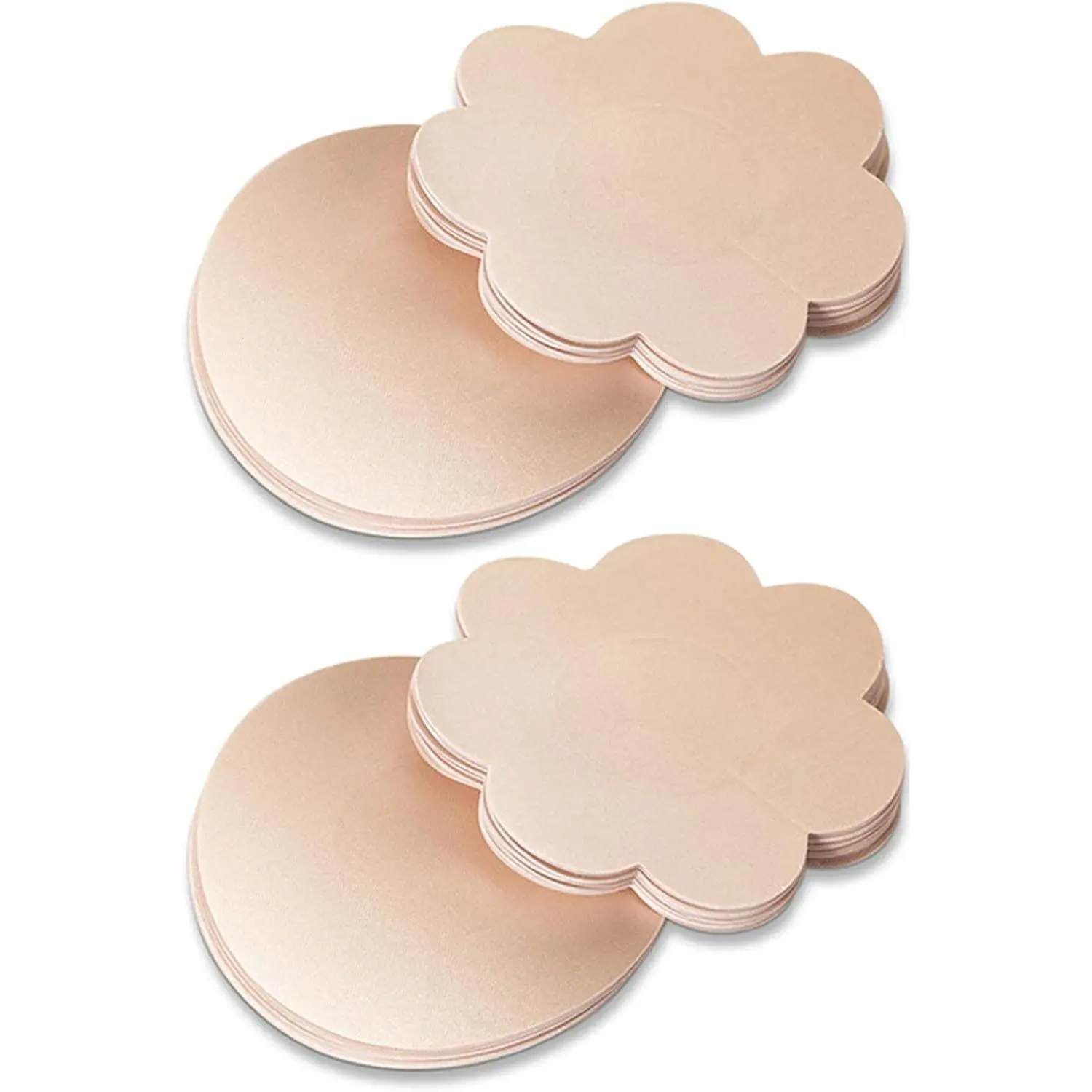 80 Pieces Nipple Covers For Women Disposable Adhesive Natural & Invisible Satin Nipple Pasties Stickers Breast Petals