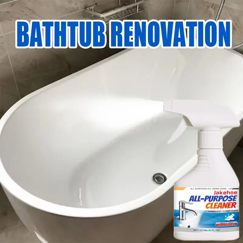 Jakehoe Bathroom Cleaner (237ml/bottle) – Ceramic & Toilet Cleaner / Yellowing Stain Remover. Non-toxic, powerful cleaning. Safe for use on bathrooms, kitchens, floors, toilets, sinks, stainless steel, and metal alloys.