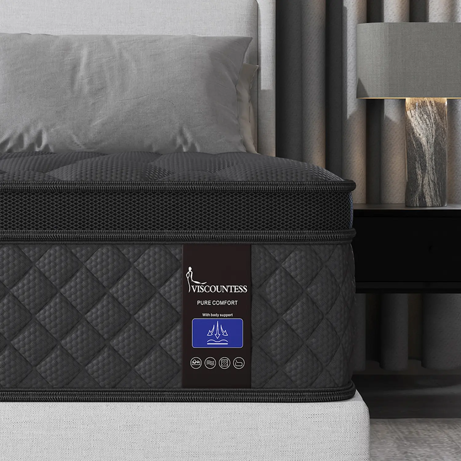 12/14 Inch Twin Full Queen King Size Mattress in a Box,Memory Foam Hybrid Mattress with Individual Pocket Spring for Motion Isolation & Silent Sleep&Lumbar Support & Pressure Relief,Medium Firm