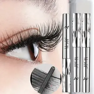 3Pcs Stainless Steel Tube Mascara - Waterproof Volumizing Mascara with Spiral Wand, Long-Lasting Smudge-Proof Lengthening Eyelash Makeup, Mini Metal Casing, Cruelty-Free bottom