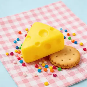 Soft Triangle Cheese Block, Stress Relieving Toy, Stress Relief Fidget, Cute Cheese Toy with Squeeze Function, for Halloween/Christmas/Birthday Party Gifts, Holiday Gift Bag Filler, Ideal for Play and Relaxation, Squishies