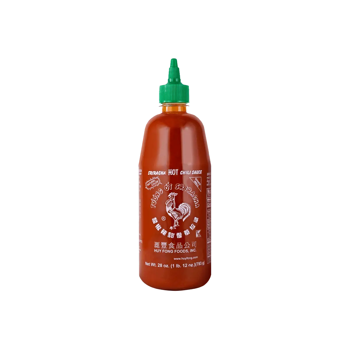 Huy Fong Foods Sriracha Hot Chili Sauce - Garlic Sweet & Spicy Flavor, 28 oz Bottle - Perfect for Pizza, Tacos, Stir-fry & Marinades